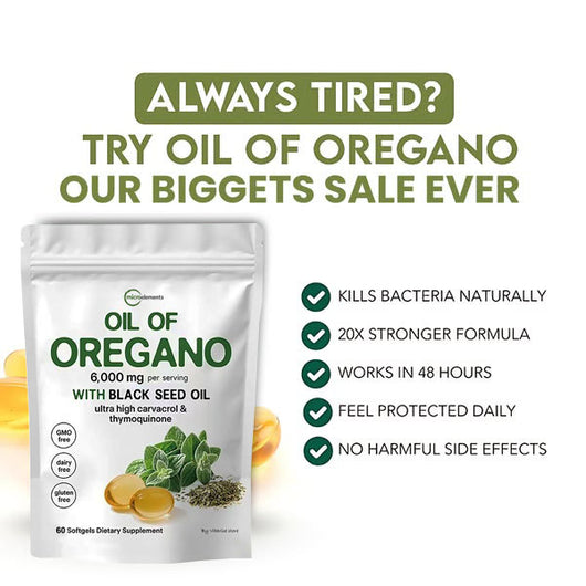 Oil of Oregano - Nature’s Ultimate Defense Premium Product That Solves Your Digestion, Heart, Weight & Detoxify